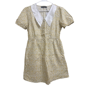 Allegra K Floral Dress with Collar